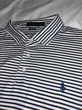 Polo by Ralph Lauren White & Navy Striped Men’s Polo